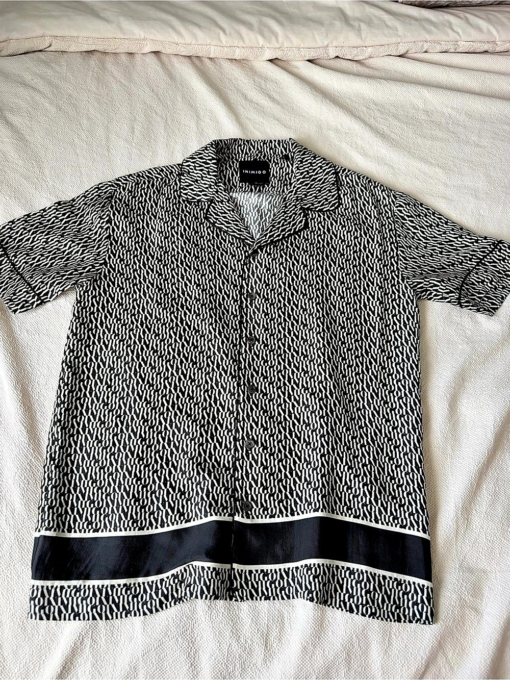 INIMIGO Men's Geometric Short Sleeve Shirt Size 48 Like New